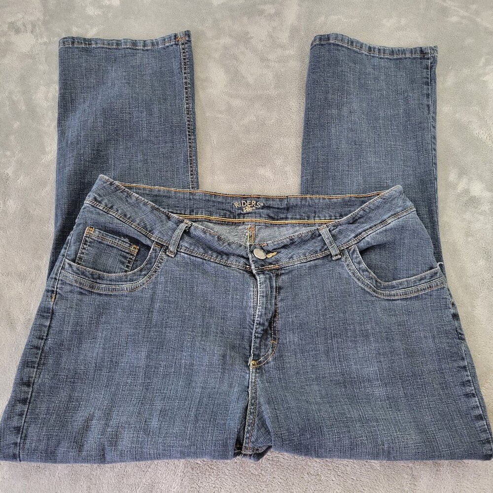 Riders by Lee Women's 20WP Dark Blue Jeans Straight Leg Elastic Waist SL76E